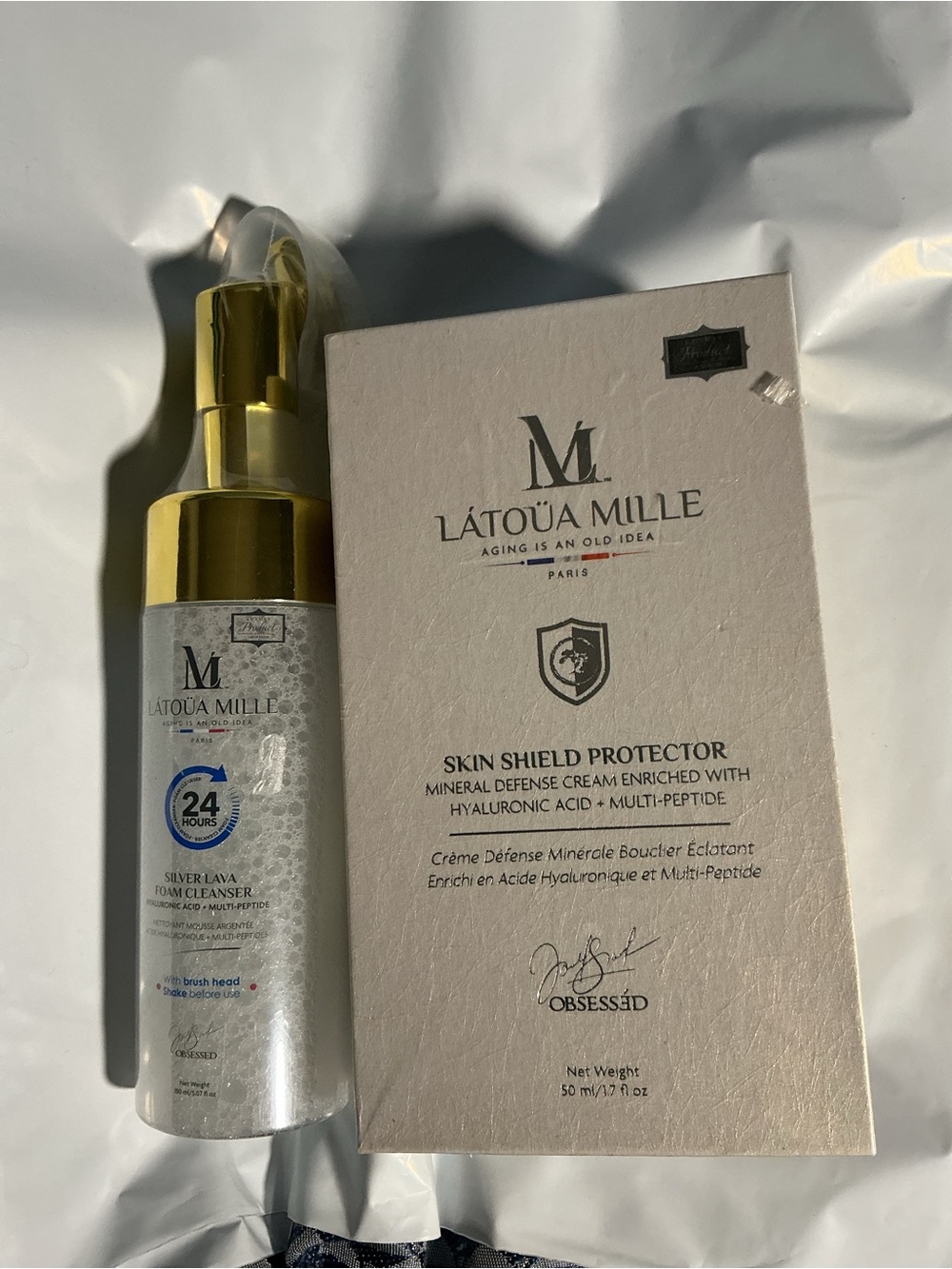 AMAZING Latoua Mille Silver Lava Foam Cleanser & Skin Shield Protector $580 MSRP